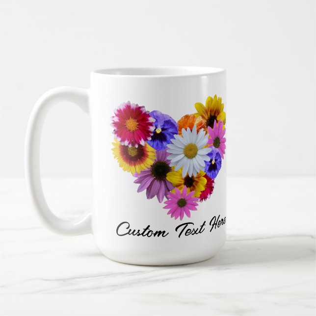 I blom - hjärtformat bukett kaffemugg (Vänster)
