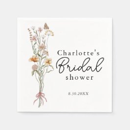 I blommande vildblomma bröllopsdusch pappersservett