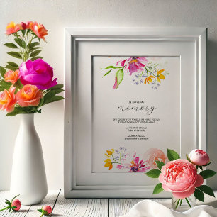 I Blommigten Loving Memory Bröllop Sign Poster