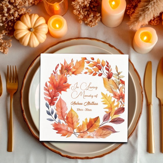 I Blommigten Loving Memory Funeral Fall Pappersservett (Skapare uppladdad)