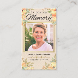 I Blommigten LovMemory Photo Funeral Prayer Card Visitkort