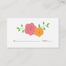 I Bloom Red Orange Blommigt Place Cards Placeringskort