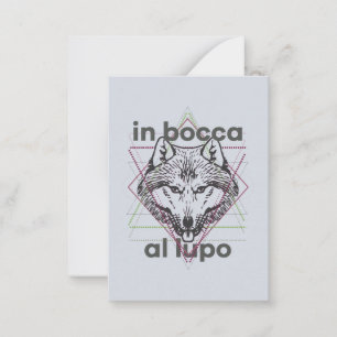 I bocca al lupo anteckningskort