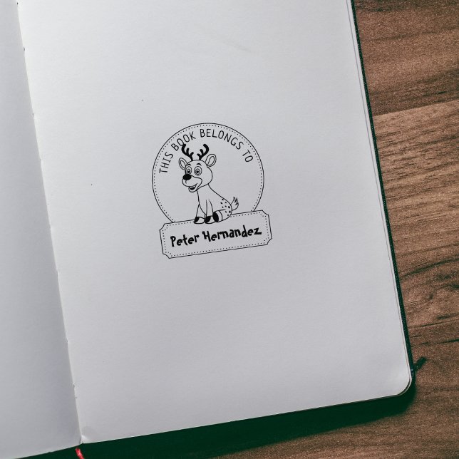 I Bok är Tillhören till, Cute Hjort, Child Bok Stämpel (Skapare uppladdad)