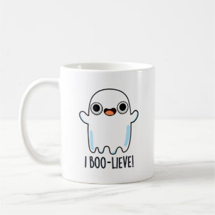 I Boo-lieve Funny Positive Ghost Pun Kaffemugg