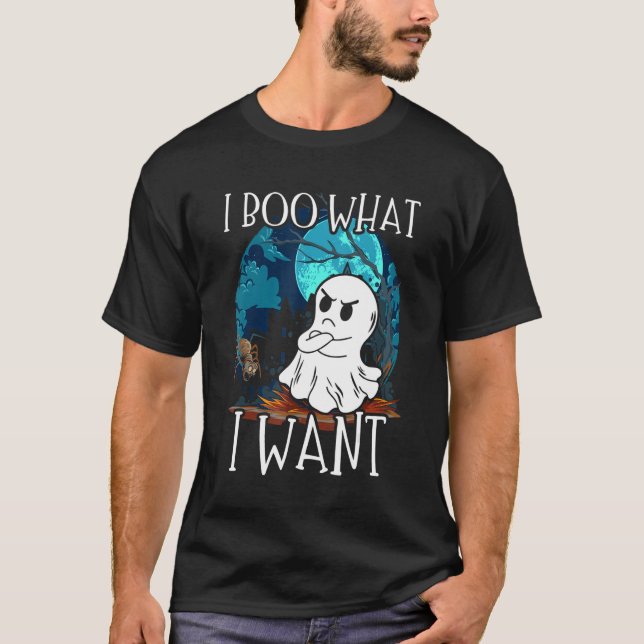 I Boo What I Want Grumpy Spooky Ghost Halloween Sp T Shirt (Framsida)
