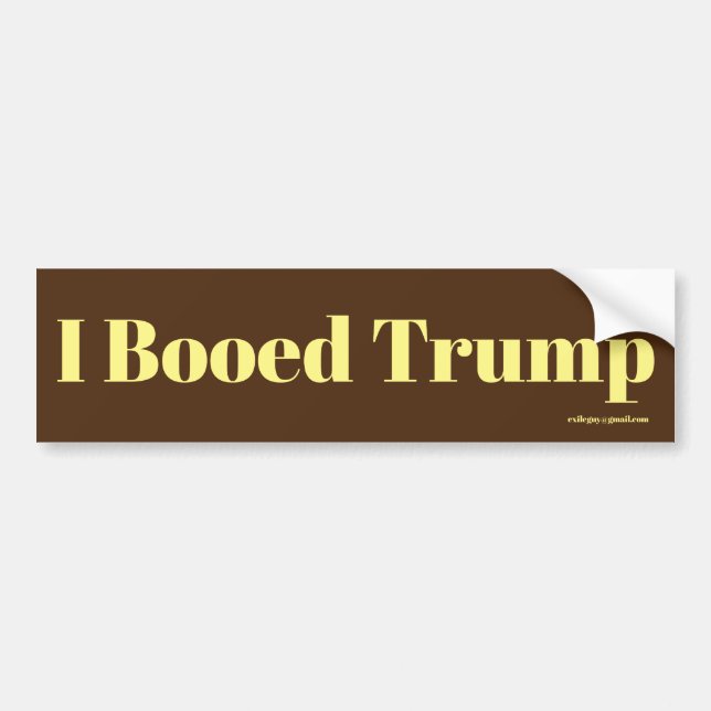 I Booed Trump Bildekal (Framsidan)