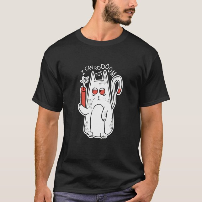 I boom can this cute cat t shirt (Framsida)