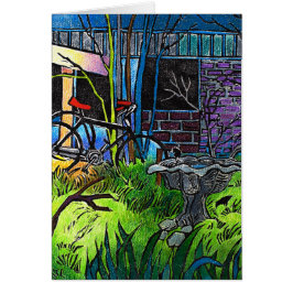 I borggården hälsningskort