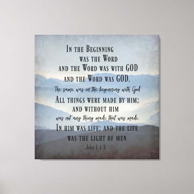 I Början KJV Bible Verse Canvastryck (Framsida)