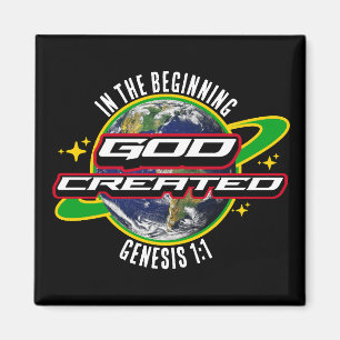 I BÖRJAN PÅ GJORD Christian Earth Day Magnet
