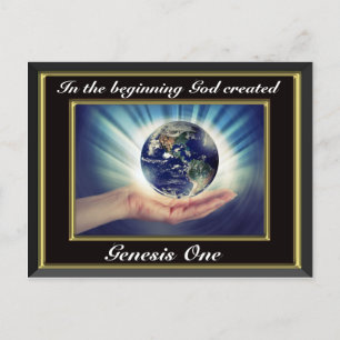 I början skapat Gud Genesis 1 Planet Bl Vykort