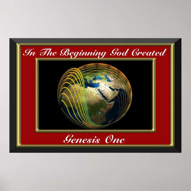 I början skapat Gud Genesis Red Poster (Framsidan)