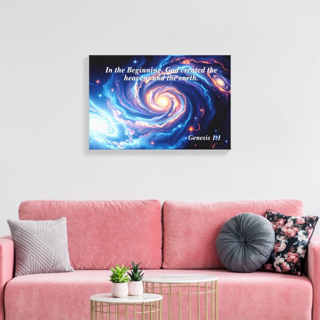 I början var Gud och skapelsen stor. Canvastryck (Insitu (Vardagsrum))