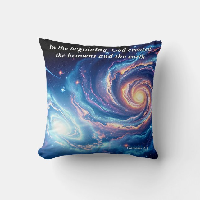 I början var Gud och skapelsen stor. Kudde (Framsida)