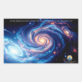 I början var Gud och skapelsen stor. Rektangulärt Klistermärke
