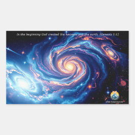I början var Gud och skapelsen stor. Rektangulärt Klistermärke