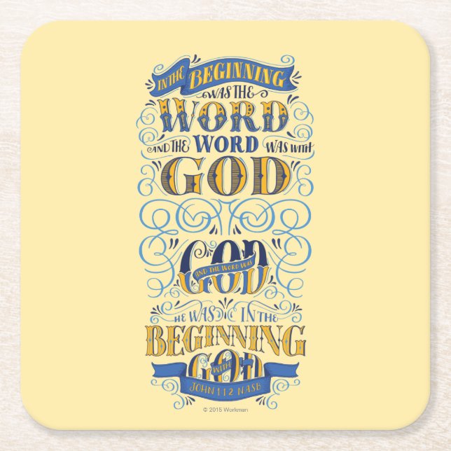 I början var ord underlägg papper kvadrat (Framsidan)