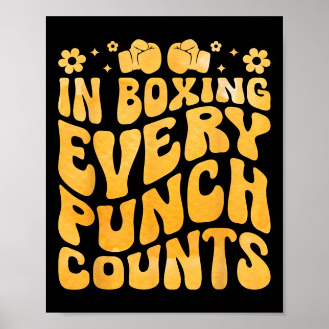 I Boxing each Slå Counts Boxer Sports-Idrottsman Poster (Framsidan)