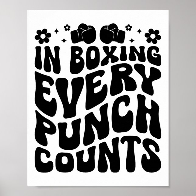 I Boxing each Slå Counts Boxer Sports-Idrottsman Poster (Framsidan)