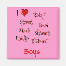 "I ♥ Boys" Magnet