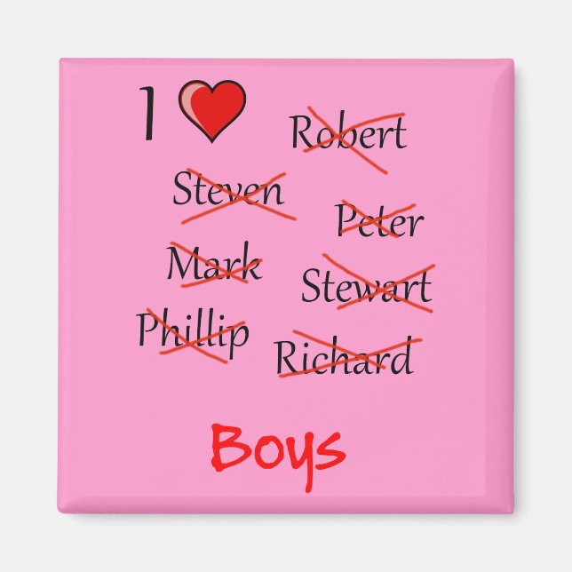 "I ♥ Boys" Magnet (Framsidan)