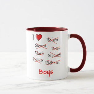"I ♥ Boys" Mugg