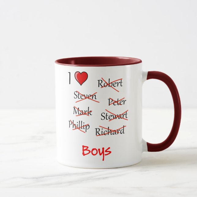 "I ♥ Boys" Mugg (Höger)