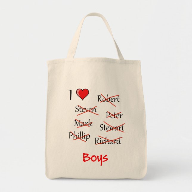 "I ♥ Boys" Tygkasse (Framsidan)