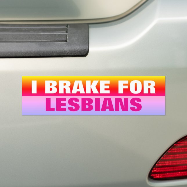 I BRAKE FOR LESBIANS BILDEKAL (På Bil)