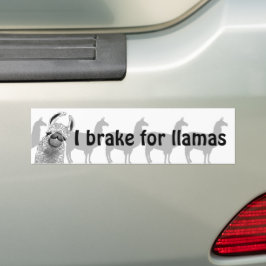 I Brake for Llamas Bildekal