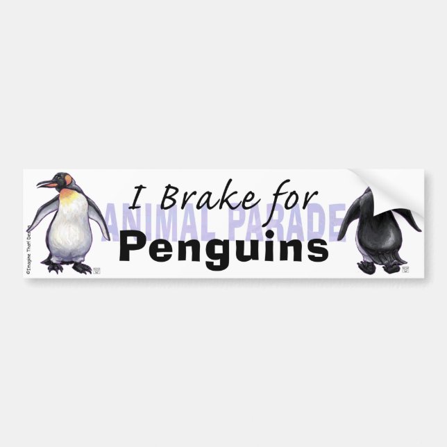 I Brake for Penguins Bildekal (Framsidan)