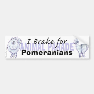 I Brake for Pomeranians Bildekal