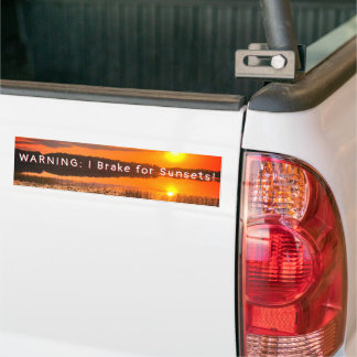I Brake for Sunsets Bumper Sticker Bildekal