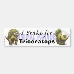 I Brake for Triceratops Bildekal