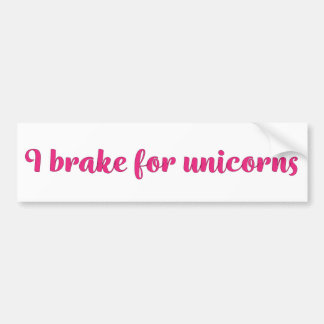 I brake for unicorns bumper sticker bildekal