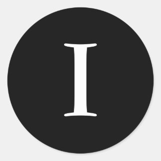 I Bröllop Monogram Black Stickers Runt Klistermärke