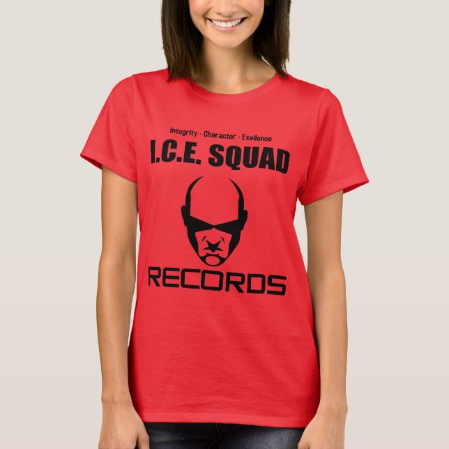 I.C.E. SQUAD RECORDS Dam White-Shirt Tee (Framsida)