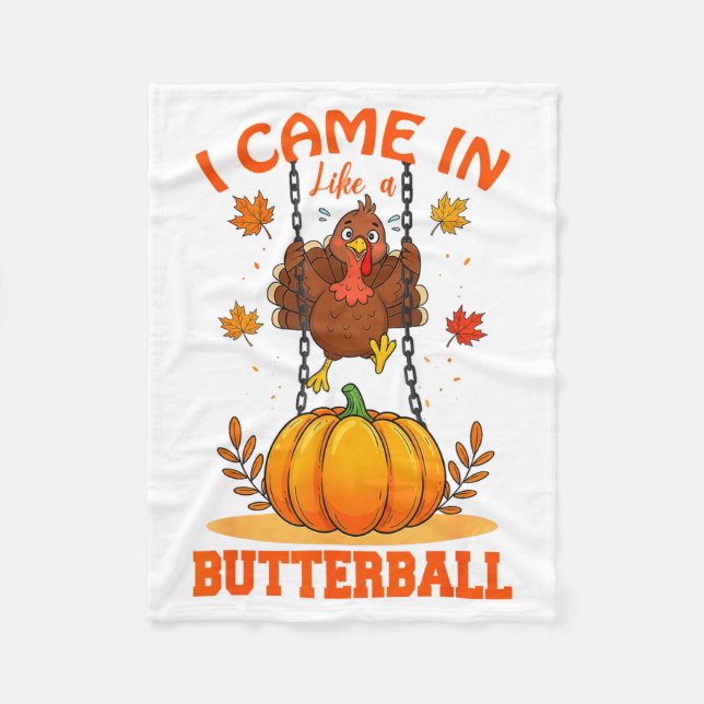 I Came In Like A Butterball Funny Thanksgiving Men Fleecefilt (Framsidan)