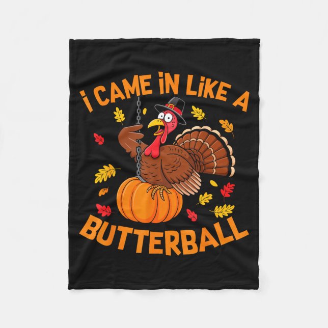 I Came In Like A Butterball Funny Thanksgiving Men Fleecefilt (Framsidan)