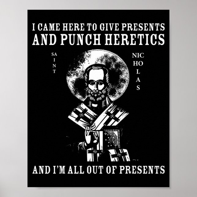 I Came To Give And Punch Heretics St Nicholas Icon Poster (Framsidan)