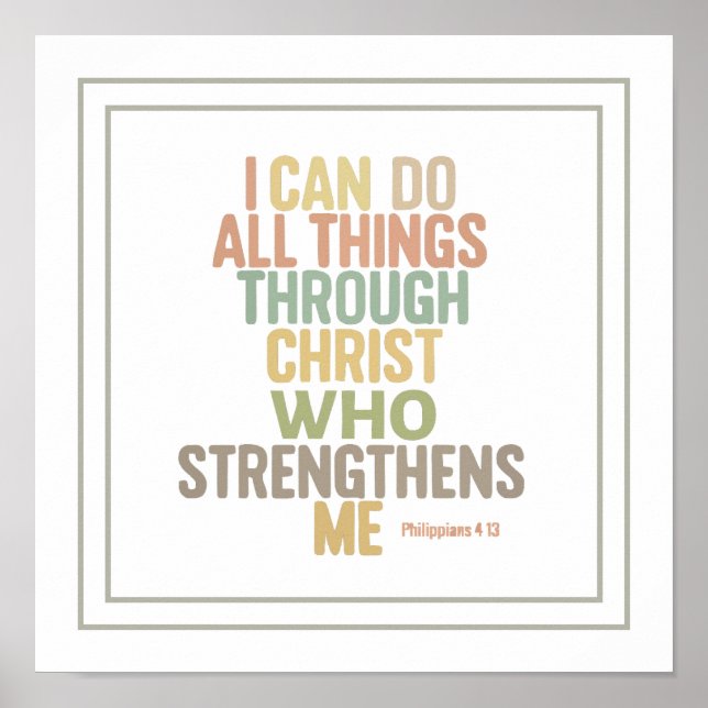I Can Do All Things Bible Verse Philippians 4:13 Poster (Framsidan)