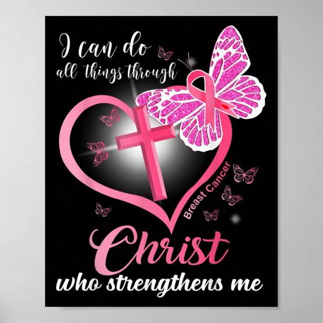 I Can Do All Things Christ Who Strengthens Breast  Poster (Framsidan)