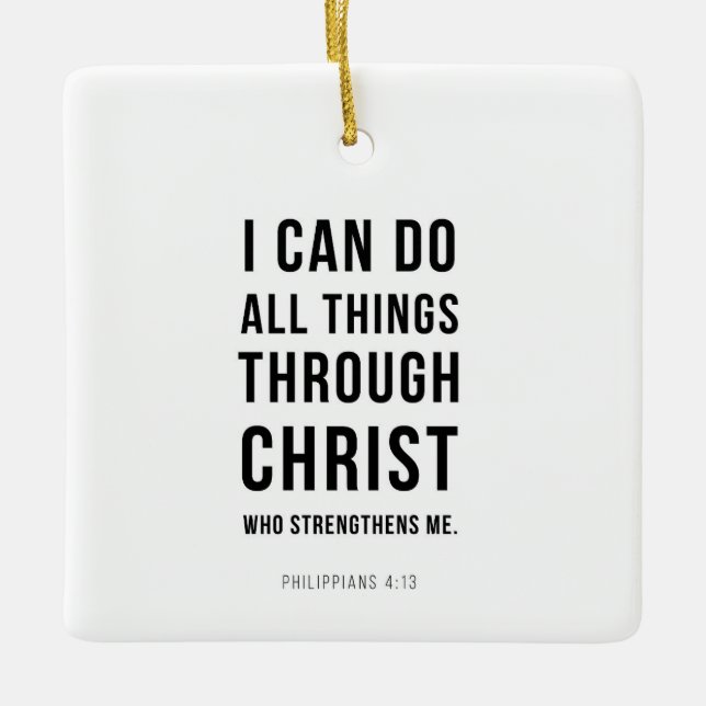 I Can Do All Things Philippians 4:13 Julgransprydnad Keramik (Framsida)
