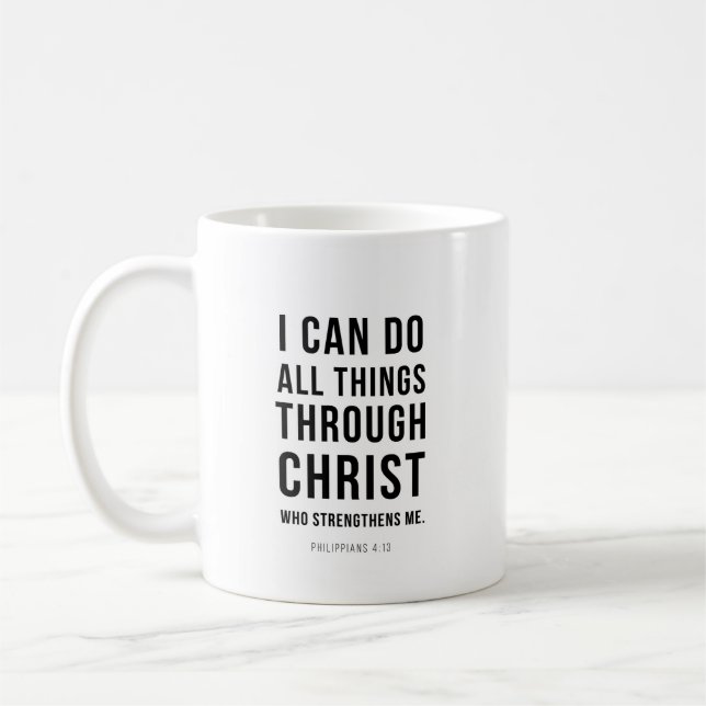 I Can Do All Things Philippians 4:13 Kaffemugg (Vänster)
