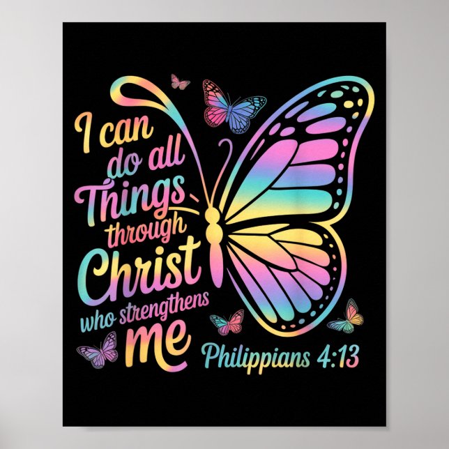 I Can Do All Things Through Christ Butterfly Bible Poster (Framsidan)