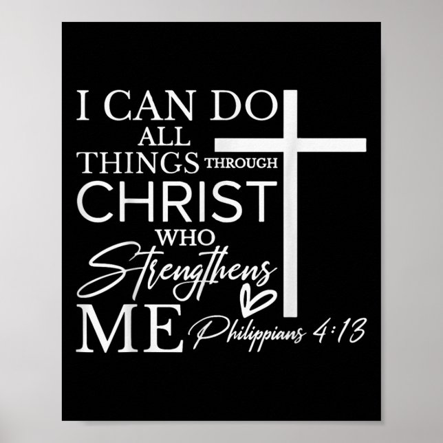 I Can Do All Things Through Christ Christian Faith Poster (Framsidan)