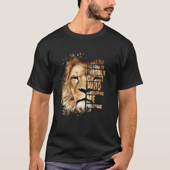 I Can Do All Things Through Christ Christian Faith T Shirt (Framsida)