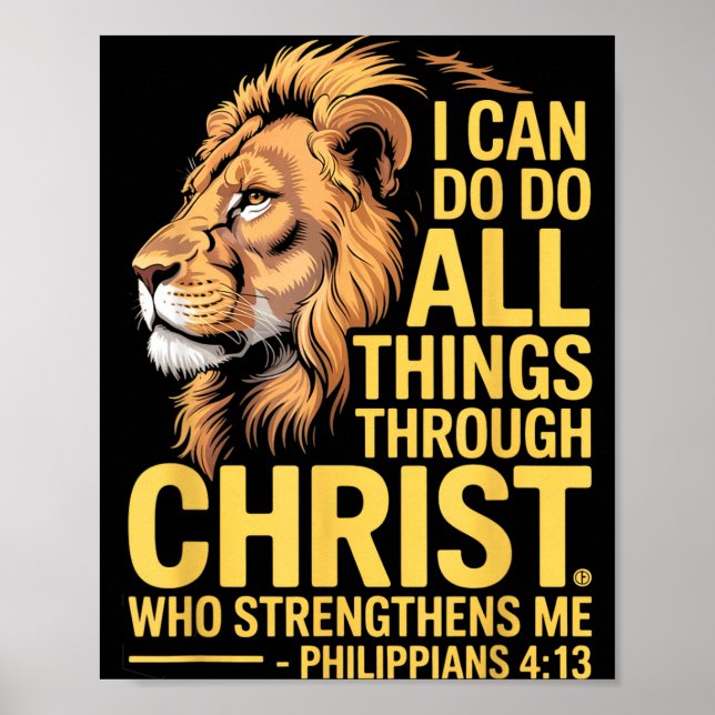 I Can Do All Things Through Christ, Cross Lino Chr Poster (Framsidan)