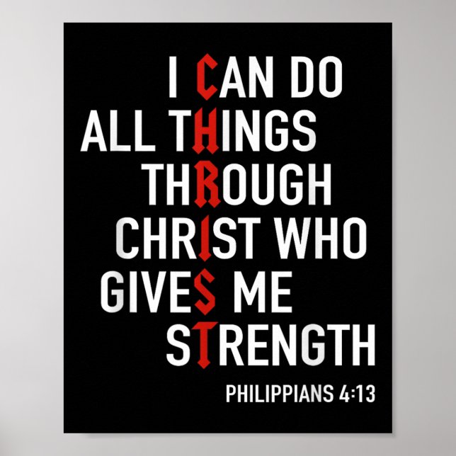 I Can Do All Things Through Christ God Christian B Poster (Framsidan)